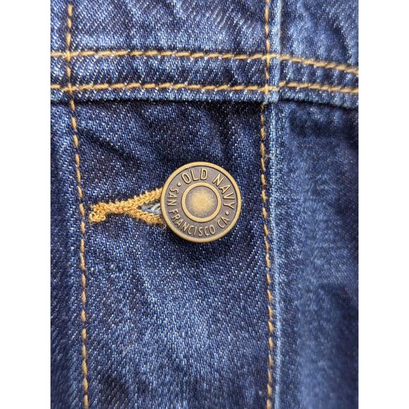 Old Navy Denim Jacket Size XL Button Up Trucker Jean Bomber Western Biker Blue - Picture 5 of 12